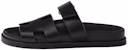 (W) HERMES Chypre 'Kasut Selipar Hitam Kulit Anak Lembu Slip-On' H222100Z-02