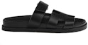Order (W) HERMES Chypre 'Kasut Selipar Hitam Kulit Anak Lembu Slip-On' H222100Z-02