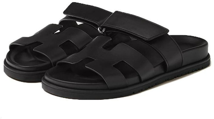 (Women) HERMES Chypre 'Black Calfskin Slip-On Mule' H222100Z-02 Lookbook (Women) HERMES Chypre 'Black Calfskin Slip-On Mule' H222100Z-02