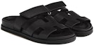 Shop (W) HERMES Chypre 'Kasut Selipar Hitam Kulit Anak Lembu Slip-On' H222100Z-02