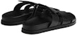 (W) HERMES Chypre 'Kasut Selipar Hitam Kulit Anak Lembu Slip-On' H222100Z-02