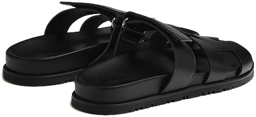 (W) HERMES Chypre 'Kasut Selipar Hitam Kulit Anak Lembu Slip-On' H222100Z-02 Shop (W) HERMES Chypre 'Kasut Selipar Hitam Kulit Anak Lembu Slip-On' H222100Z-02