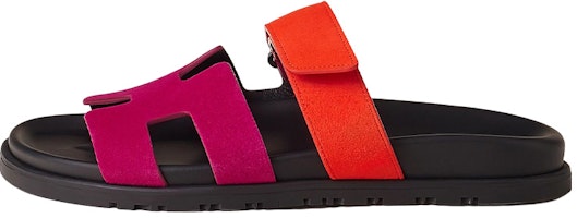 (Women) HERMES Chypre 'Black Orange Pink' H222297Z-OJ (Women) HERMES Chypre 'Black Orange Pink' H222297Z-OJ