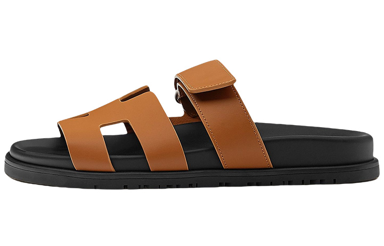 (Women) HERMES Chypre Sandals 'Naturel Black Calfskin' H211114Z-A3