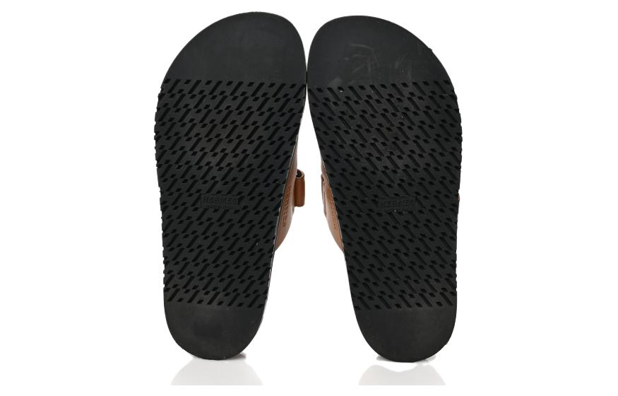 Purchase (W) 에르메스 브라운 매직 테이프 슬라이드 샌들 H211114Z-A3