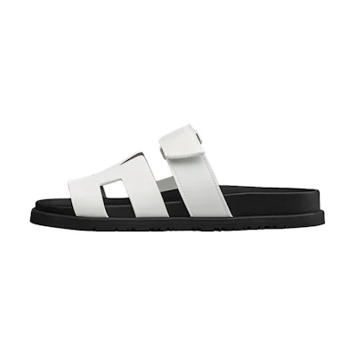 (W) HERMES Chypre Sandals 'White Calfskin'