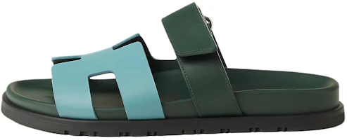 (Women) HERMES Chypre Calfskin Adjustable Strap Flat Sandals 1.2cm Women Urban Blue H222299Z CX (Women) HERMES Chypre Calfskin Adjustable Strap Flat Sandals 1.2cm Women Urban Blue H222299Z CX