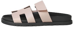 (Women) HERMES Chypre Ceramic Pink Calfskin Slide Sandals 1.2cm H231295Z 27 (Women) HERMES Chypre Ceramic Pink Calfskin Slide Sandals 1.2cm H231295Z 27