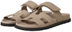 Shop (W) HERMES Chypre Sandal Kulit Hujung Terbuka 'Coklat' H222299Z-B3