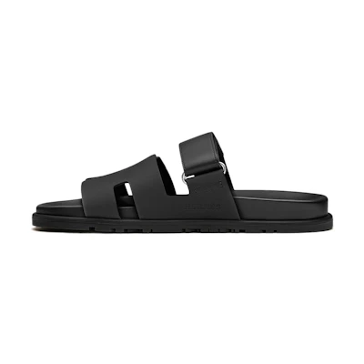 (W) HERMES Chypre Sandal 'Black Calfskin'
