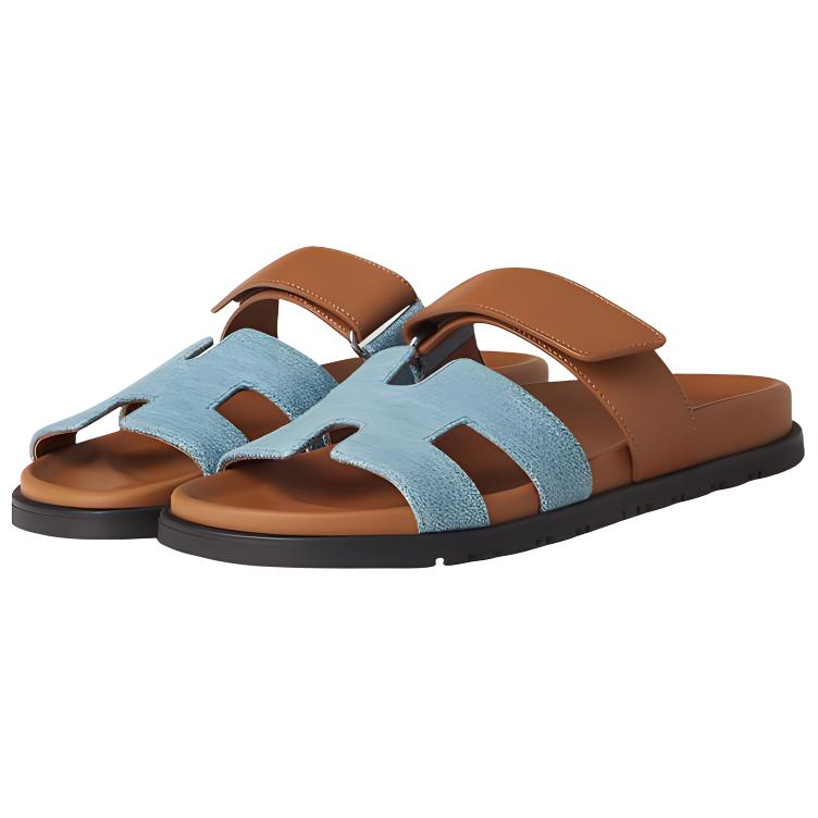 Lookbook (Women) HERMES Chypre Sandal 'Blue Brown' H231125Z-CB