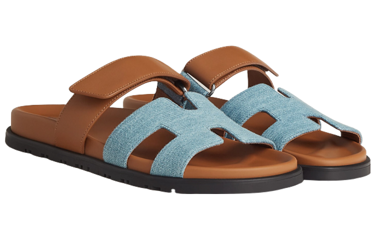 Shop (Women) HERMES Chypre Sandal 'Blue Brown' H231125Z-CB