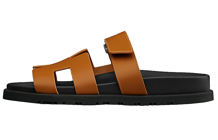 (Women) HERMES Chypre Sandal 'Brown Black' H211114Z-B8