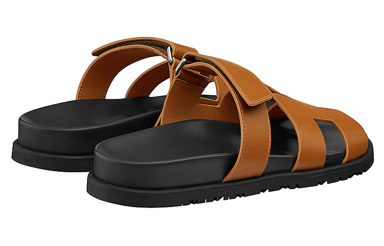 Shop (Women) HERMES Chypre Sandal 'Brown Black' H211114Z-B8