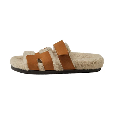 (W) HERMES Chypre Sandal 'Brown Velvet'