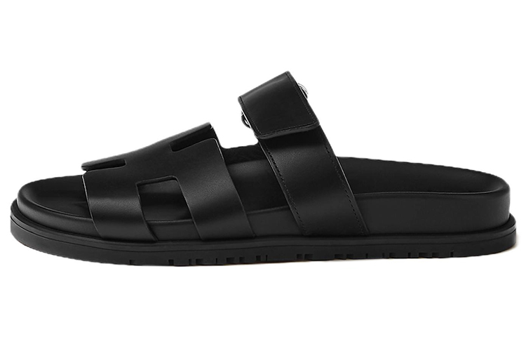 (Women) HERMES Chypre Sandals 'Black Calfskin' H222100Z-02