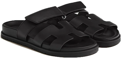 Purchase (W) HERMES Chypre 'Mula sin cordones de piel negra' H222100Z-02