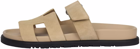 (Women) HERMES Chypre Suede Strap Slide Sandals Beige H222297Z 5K (Women) HERMES Chypre Suede Strap Slide Sandals Beige H222297Z 5K