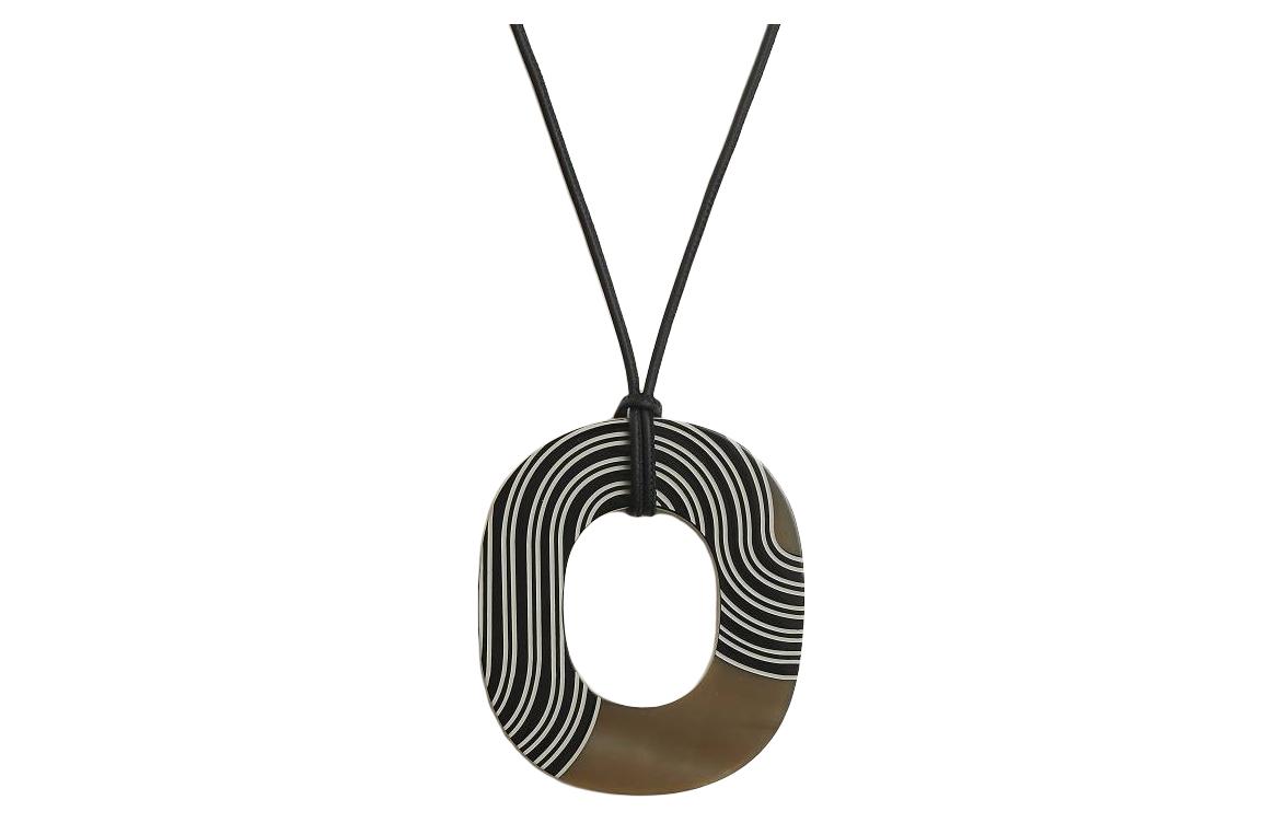 Order (W) 爱马仕圆形吊坠项链 - 黑色 H124894FL01