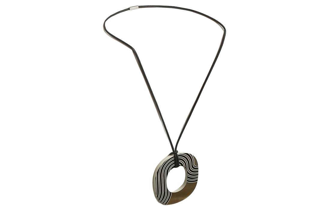 Lookbook (W) 爱马仕圆形吊坠项链 - 黑色 H124894FL01