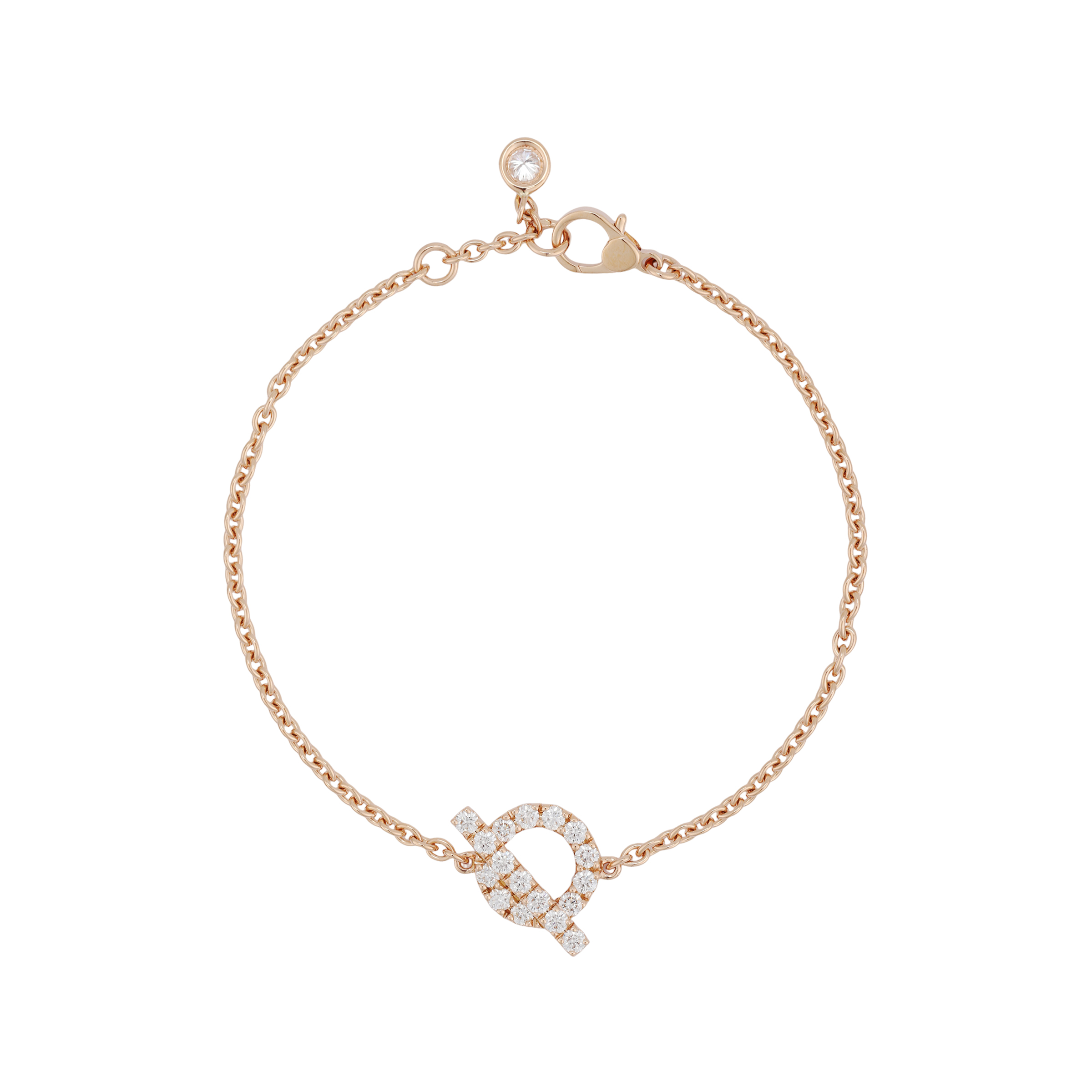 (Women) HERMES Classic Diamond 18K Rose Gold Bracelet for Women H219411B-00SH