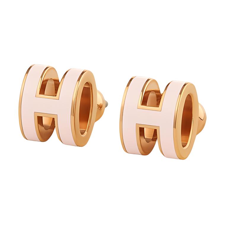 (Women) HERMES Classic Fashion Gold-Plated Letter Pattern Earrings H608002F-85