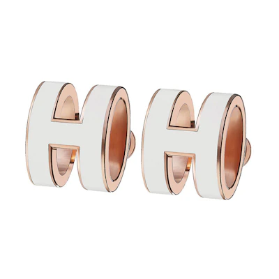 (Women) HERMES Classic Fashion Rose Gold Lacquered Stud Earrings H608001FO49