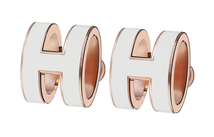 (Women) HERMES Classic Fashion Rose Gold Lacquered Stud Earrings H608001FO49 圖 2