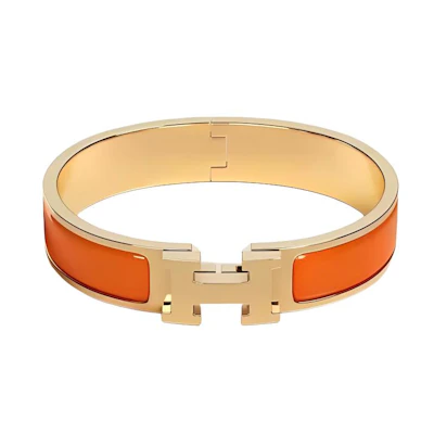 (Women) HERMES Classic H Enamel Bracelet for Women. H700001F-8AGM
