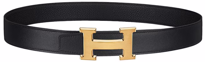 (Women) HERMES Classic Matte Gold Buckle Leather Belt Black 3.2cm H064544CM2M-H073996CAAF075 (Women) HERMES Classic Matte Gold Buckle Leather Belt Black 3.2cm H064544CM2M-H073996CAAF075
