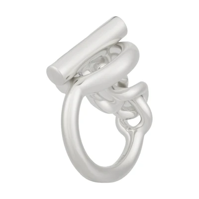(Women) HERMES Classic Twisted 925 Silver Ring for Women H104587B