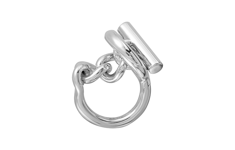 Details for (Women) HERMES Classic Twisted 925 Silver Ring for Women H104587B