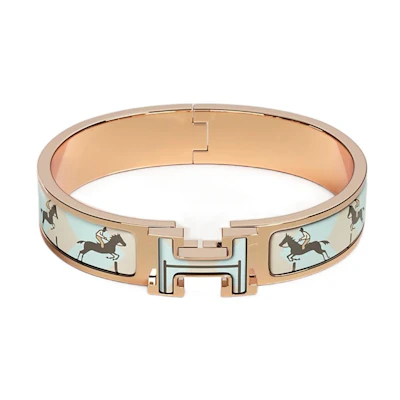 (Women) HERMES Clic-H Les Allures Fashion Embossed Bracelet Women Rose Gold. H702317FOE4PM