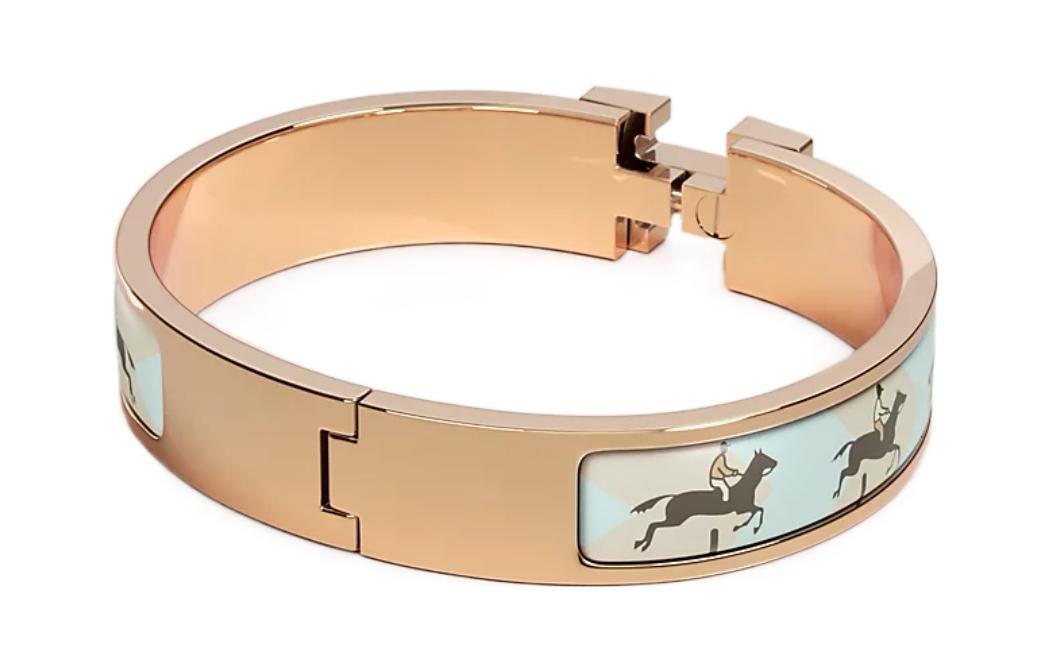 (Women) HERMES Clic-H Les Allures Fashion Embossed Bracelet Women Rose Gold. H702317FOE4PM 圖 3