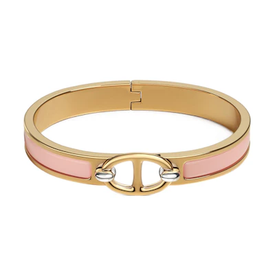(Women) HERMES Clic Ch D'ancre Enamel Bracelet Pink Gold-Plated for Women. H209000F1Z