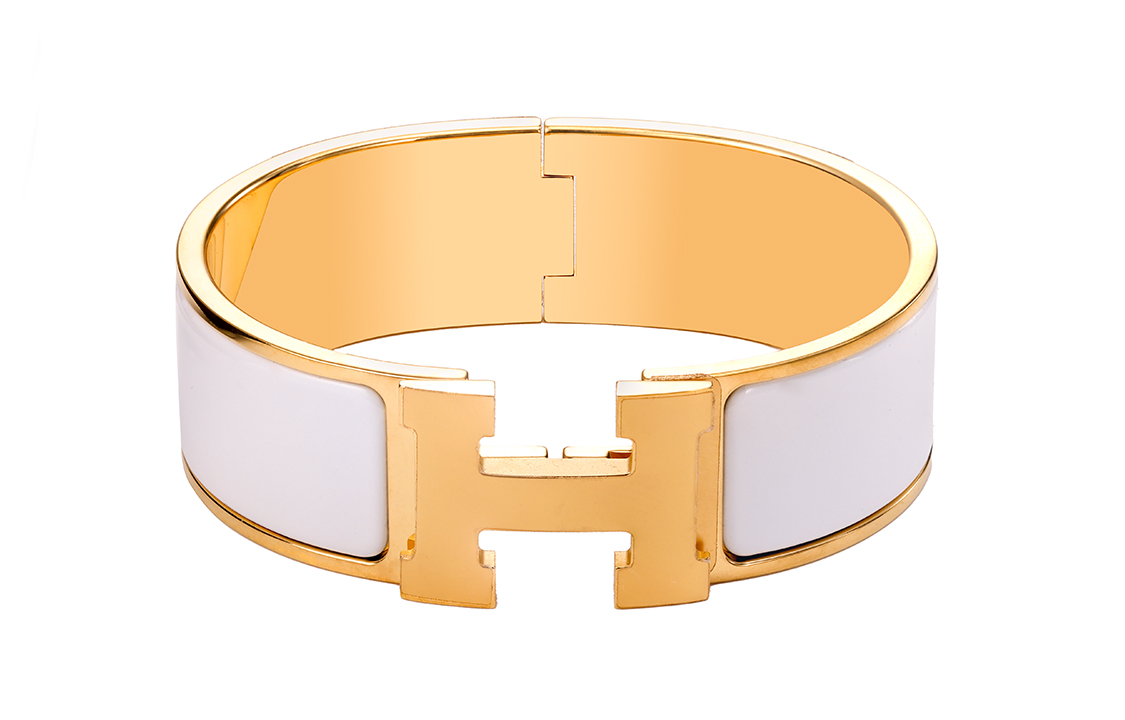 (Women) HERMES Clic Clac H Gold-Plated Bracelet White/Gold H300001F-31 圖 2