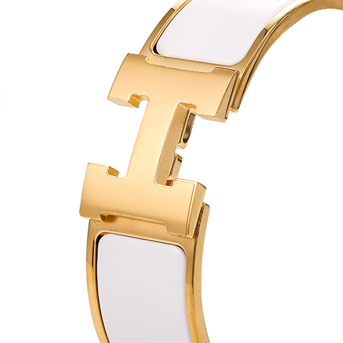(Women) HERMES Clic Clac H Gold-Plated Bracelet White/Gold H300001F-31 圖 4