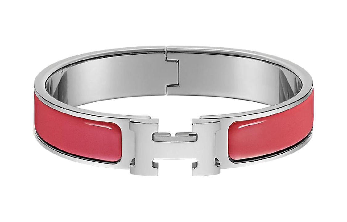 Order (W) HERMES Gelang Clic H Narrow Merah Coral untuk Wanita. H700001FP95GM