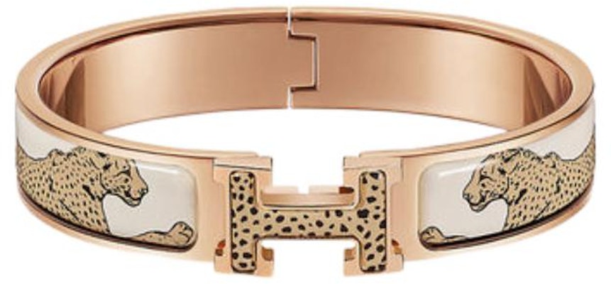 (W) Gelang HERMES Clic H Emas Mawar dengan Rekaan Leopard untuk Wanita. H701315FOC3PM Order (W) Gelang HERMES Clic H Emas Mawar dengan Rekaan Leopard untuk Wanita. H701315FOC3PM