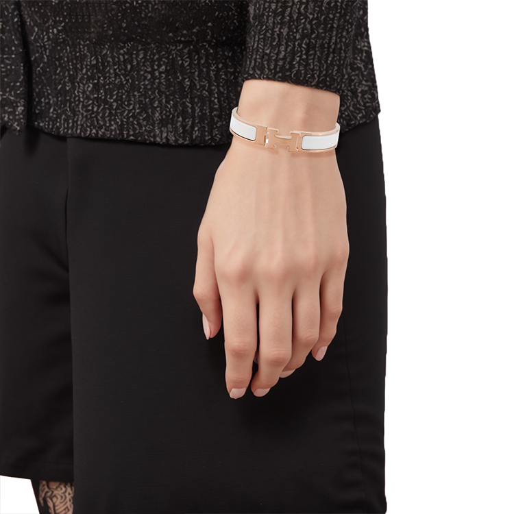 (Women) HERMES Clic H Rose Gold Plated Bracelet H700001FO19 圖 5