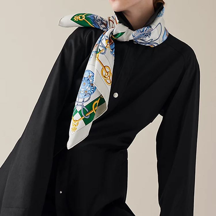 (Women) HERMES Cliquetis Green Silk Scarf for Women. H001574S-39 圖 3