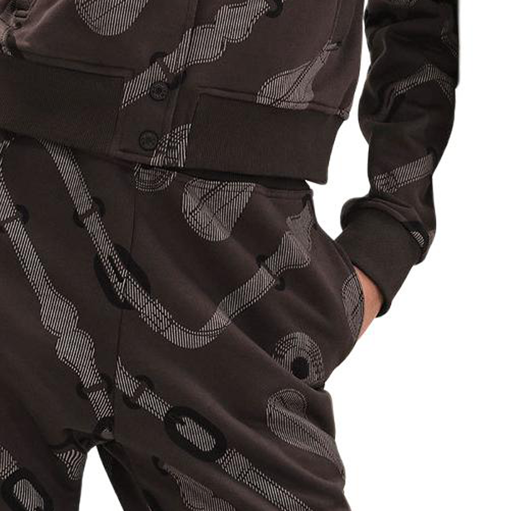 Details for (Women) HERMES Coaching Remix Ribbed Printed Zip-Up Long Sleeve Jacket Women in Dark Brown. H5E4223DBDQ
