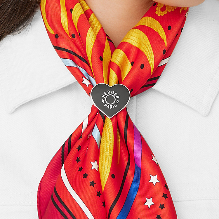 (Women) HERMES Coeur Lacquer Scarf Ring Women’s - Black H602023SV02 圖 3