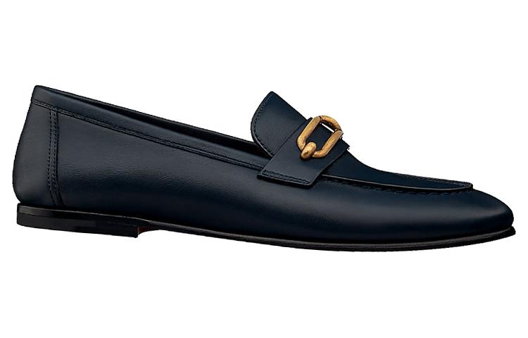 Order (W) 에르메스 콜레트 룰리스 골드 버클 블루 로퍼 H211041Z-H8