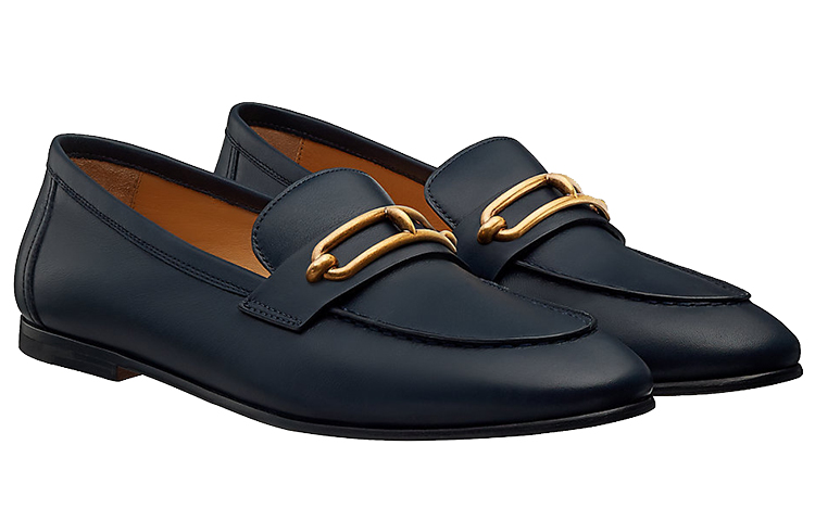 Lookbook (W) 에르메스 콜레트 룰리스 골드 버클 블루 로퍼 H211041Z-H8