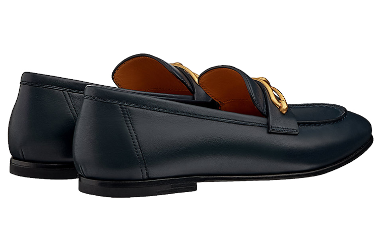 Shop (W) 에르메스 콜레트 룰리스 골드 버클 블루 로퍼 H211041Z-H8