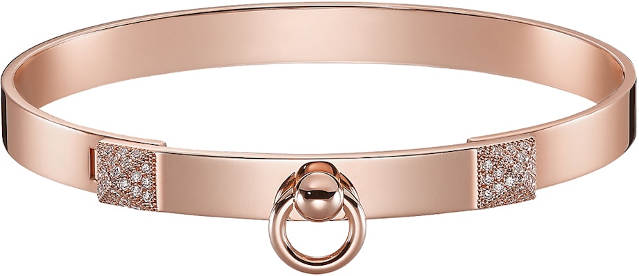 (Women) HERMES Collier de Chien Diamond 18K Rose Gold Bracelet for Women H115406B-00 Order (Women) HERMES Collier de Chien Diamond 18K Rose Gold Bracelet for Women H115406B-00