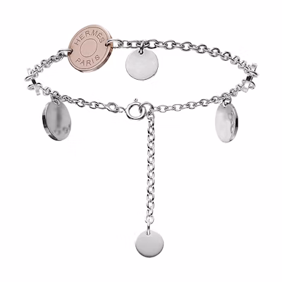 (Women) HERMES Confettis 925 Silver Rose Gold Bracelet for Women. H104820B-00SH