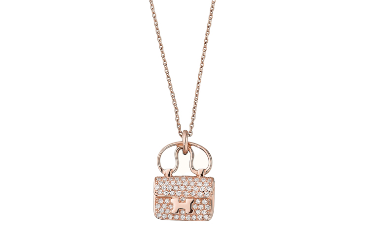 (Women) HERMES Constance Amulette 18K Rose Gold Diamond Necklace for Women H109615B-00 圖 2