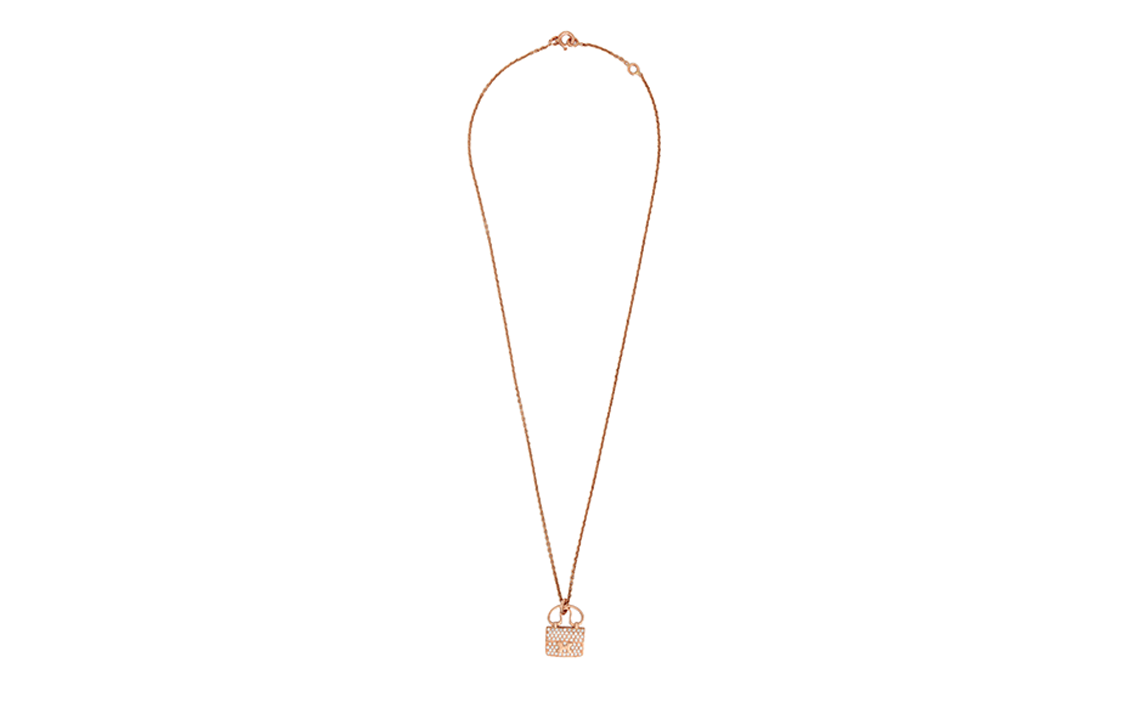 (Women) HERMES Constance Amulette 18K Rose Gold Diamond Necklace for Women H109615B-00 圖 5